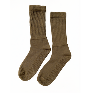 Slouchy grip socks - Olive green