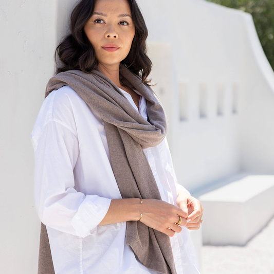 Dreamsoft Organic Cotton Travel Scarf - Latte
