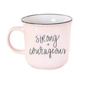 STRONG + COURAGEOUS CAMPFIRE COFFEE MUG