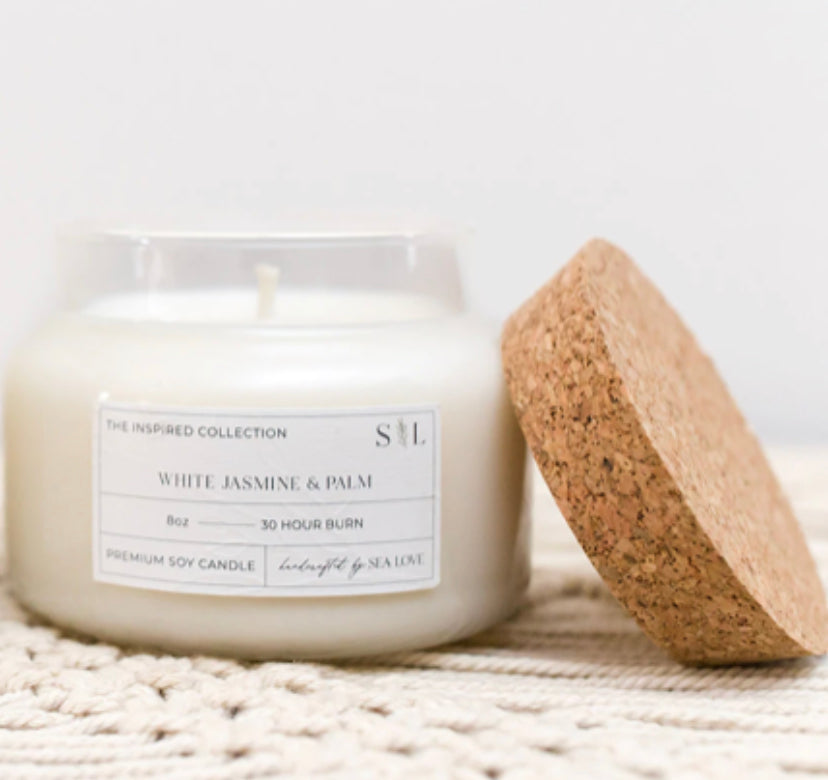 White Jasmine and Palm Apothecary Candle