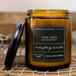Dark Amber and Coconut Premium Soy Candle
